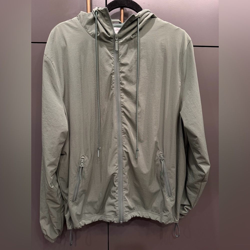 Italic Lightweight Hooded Zip Jacket Sage Green Size M
